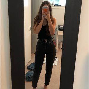 American Eagle faded black mom jeans